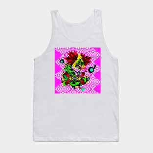 quetzalcoatl dragon ecopop in floral aztec zentangle kaiju art Tank Top